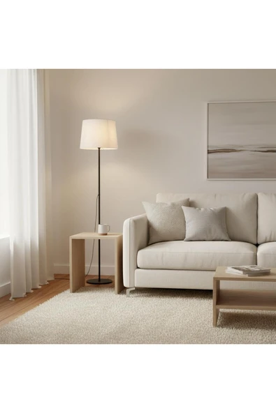 Elizim Home Lighting Duru Kasa Beyaz Şapkalı Lambader ürün görseli 1