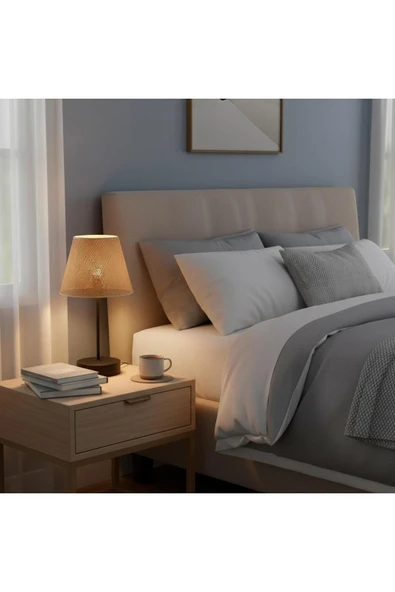 Elizim Home Lighting Bambu Hasır Görünümlü Abajur - Resim 2