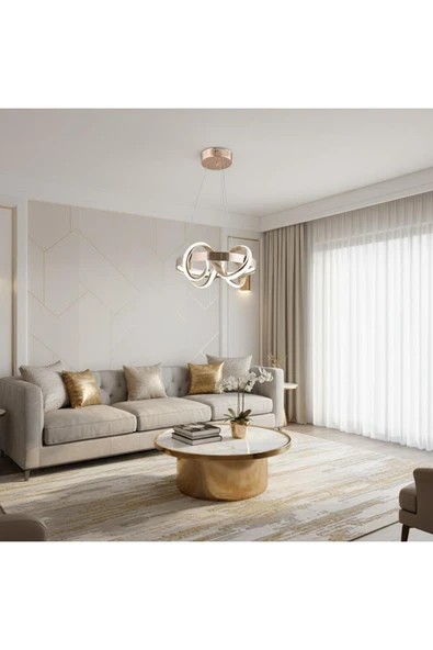 Elizim Home Lighting Hera Lüx Kaliteli Gold Sarkıt Avize ürün görseli 1