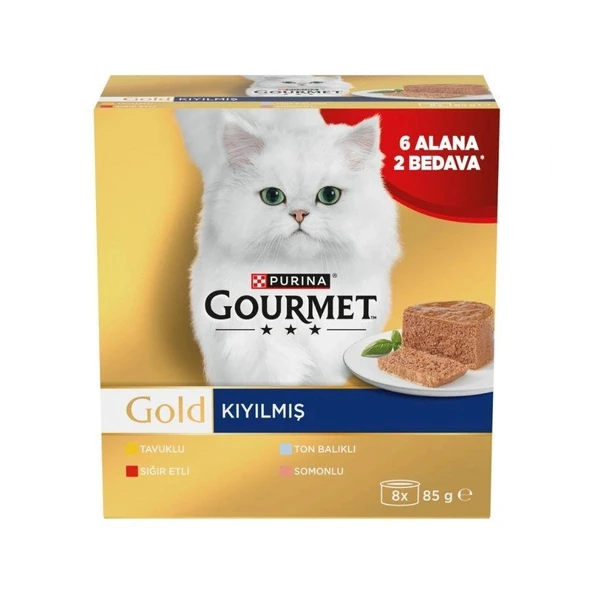 Gourmet Gold Kıyılmış Karışık Çeşitli Yetişkin Kedi Konservesi 85 gr 8 AL 6 ÖDE ürün görseli 1