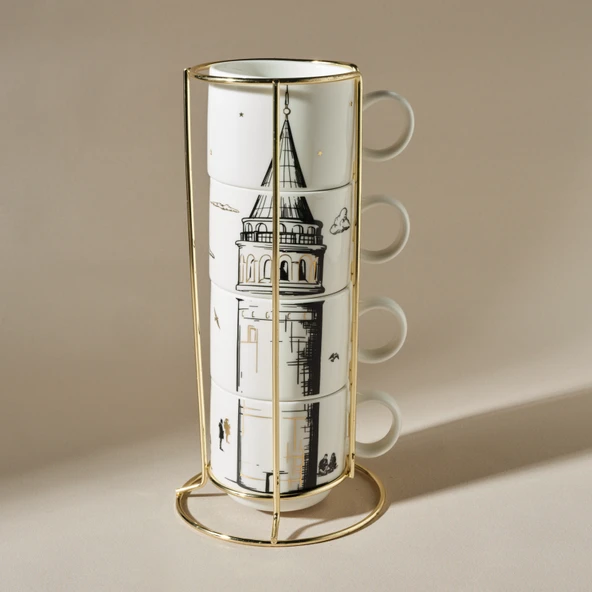 Karaca X İst Collection Galata 4 Parça Standlı Mug Kupa ürün görseli 1