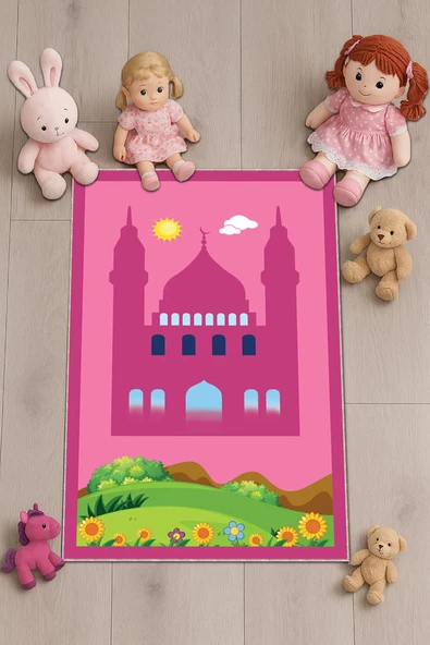 Pembe Cami Temalı Kız Çocuk Seccadesi CS05 ürün görseli 1