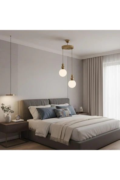 Elizim Home Lighting Holla 2'li Eskitme Cam Sarkıt Avize ürün görseli 1