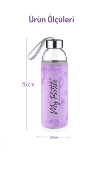 My Bottle Peluş Kılıflı Cam Matara 750 ml ürün görseli 1