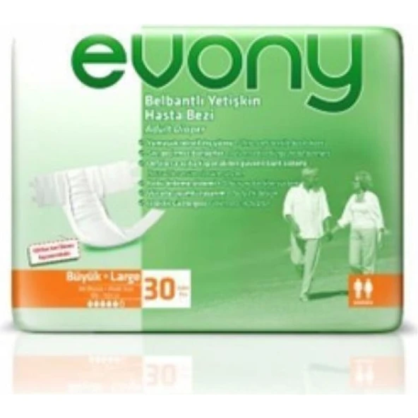 Evony Belbantlı Yetişkin Hasta Bezi Large 30'lu Paket ürün görseli 1