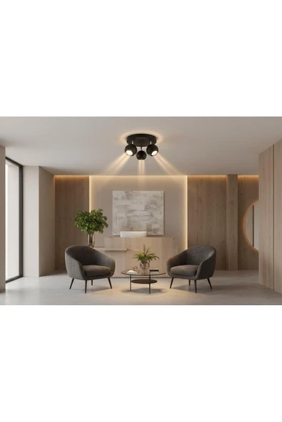 Elizim Home Lighting Eclipse 3'lü Siyah Spot Aydınlatma ürün görseli 1