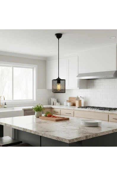 Elizim Home Lighting Perfora Siyah Sarkıt Avize - Resim 4