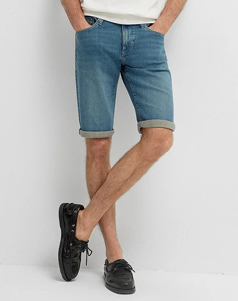 Mavi M04160A3312 Nicholas Premium Blue Vintage Indigo Mavisi Jean Şort Erkek Şort ürün görseli 1