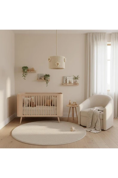 Elizim Home Lighting Makrome krem papatyalı çocuk avize ürün görseli 1