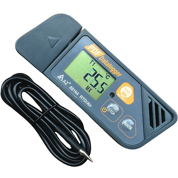 AZ 88164 Kablolu Sıcaklık Kayıt Cihazı Soğuk Ölçümleri İçin 100C ürün görseli 1