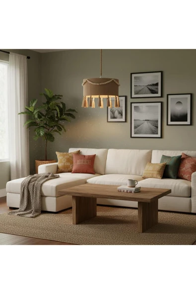 Elizim Home Lighting Makrome Boncuk Sarkıt Avize ürün görseli 1