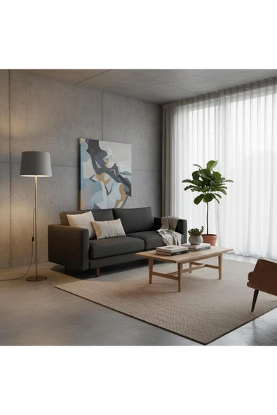 Elizim Home Lighting Duru Eskitme Kasa Gri Şapkalı Lambader ürün görseli 1