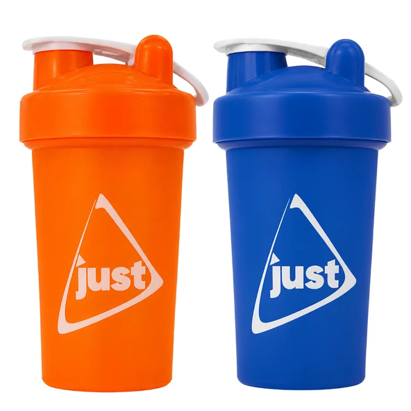 Just Shaker 550 ML Ölçekli ve Sızdırmaz Kapaklı Protein Shaker 2'li Set (Turuncu+Mavi) ürün görseli 1