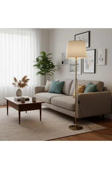 Elizim Home Lighting Duru Kasa Beyaz Şapkalı Lambader ürün görseli 1