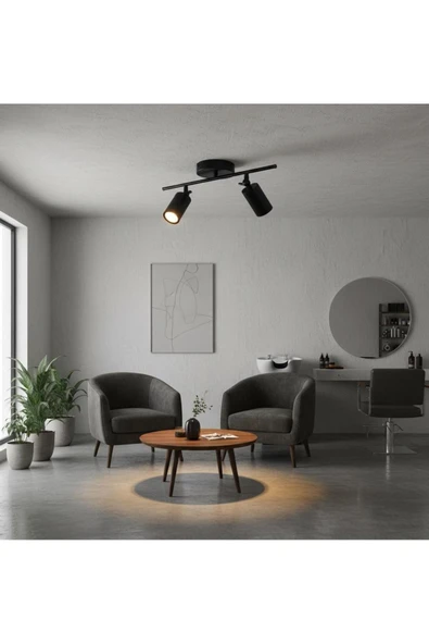Elizim Home Lighting Lera 2'li Siyah Spot Aydınlatma ürün görseli 1