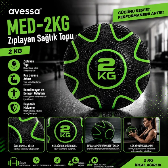Avessa Med-2Kg Zıplayan Sağlık Topu 2 Kg ürün görseli 1
