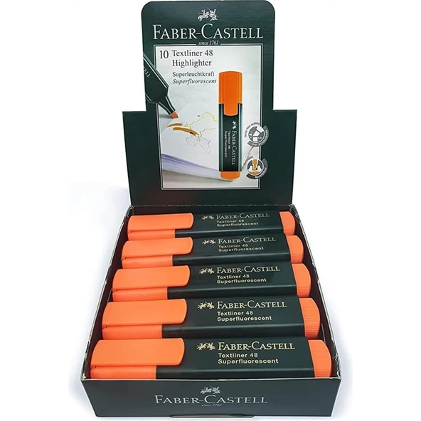 Faber Castell Faber-Castell Fosforlu Kalem - Turuncu 10 Adet ürün görseli 1