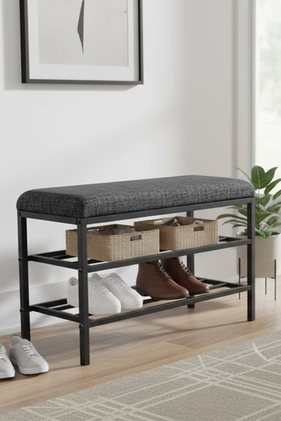 Armens Life Mobilya, Lojistik & Elektronik Ticaret Armens Life Mobilya, Lojistik & Elektronik Ticaret Lotus Metal Modern Ayakkabılık, Bank, Yatak Ucu, Organizer, Oturak,Puf 3 Katlı 30x70 Keten Kumaş ürün görseli 1