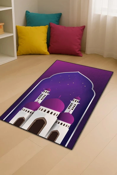 Mor Cami Temalı Unisex Çocuk Seccadesi CS13 ürün görseli 1