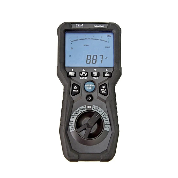 CEM DT-6505 Yalıtım Test Cihazı ve True RMS Multimetreli Yüksek Çözünürlüklü Mikro-Ohmmetre ürün görseli 1