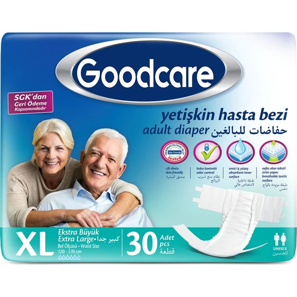 Good Care Bel Bantlı Hasta Bezi Yumuşak Tekstil Yüzey 30 Adet XL Ekstra Large ürün görseli 1
