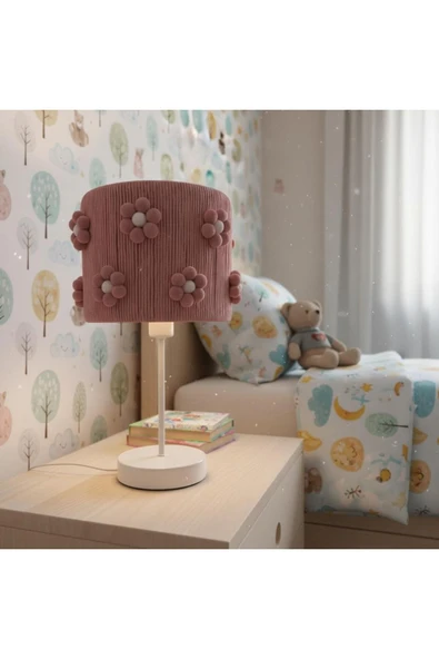 Elizim Home Lighting Makrome Pudra Papatyalı Abajur ürün görseli 1