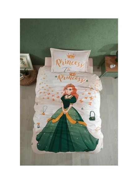 Clasy %100 Pamuk Ranforce Tek Kişilik Nevresim Takımı Tiana V1 Taş Rengi ürün görseli 1