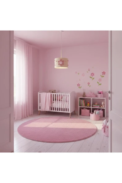 Elizim Home Lighting Makrome Ponpon Pembe Çocuk Avize ürün görseli 1
