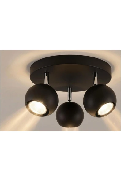 Elizim Home Lighting Eclipse 3'lü Siyah Spot Aydınlatma - Resim 3