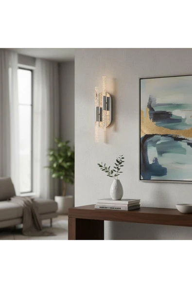 Elizim Home Lighting Bubble Ledli Krom Pilli Aplik ürün görseli 1