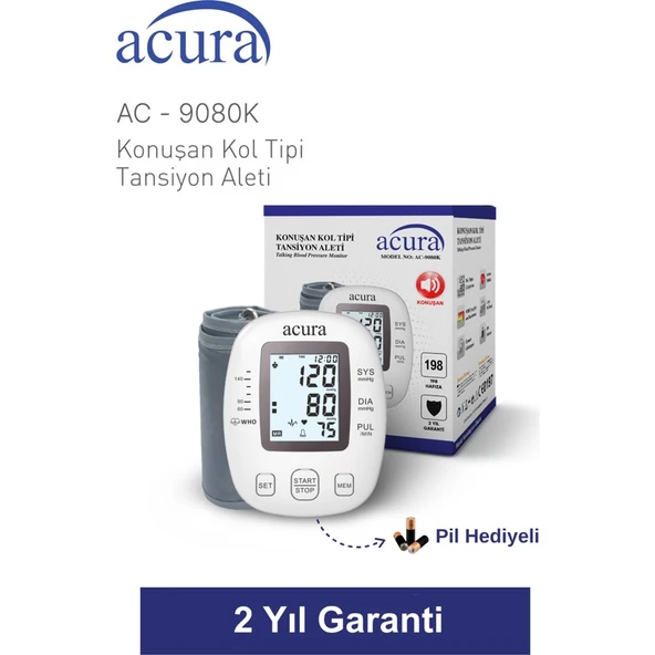 Acura 9080K Koldan Tansiyon Aleti Türkiye Menşeli Dijital Konuşan Model 22-36 cm Manşet ürün görseli 1