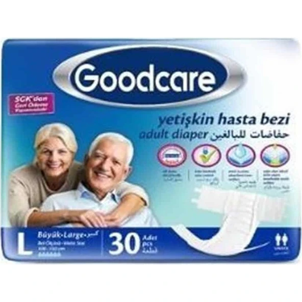 Good Care Goodcare Bel Bantlı Yetişkin Hasta Bezi large 30'lu 2 Paket 60 Adet ürün görseli 1