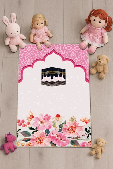 Pembe Kabe Temalı Kız Çocuk Seccadesi CS17 ürün görseli 1