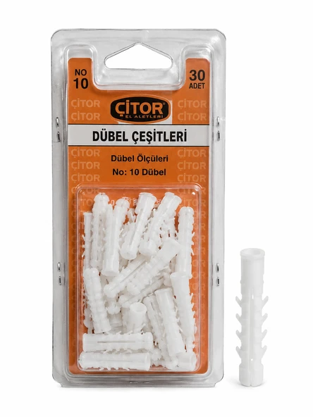 No:10 Plastik Dübel - 30 Adet Duvar Dübeli ürün görseli 1