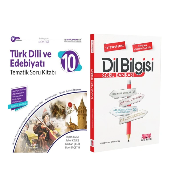 Palme Yayınları 10. Sınıf Türk Dili ve Edebiyatı Tematik ve AKM Dil Bilgisi Soru Bankası Seti 2 Kitap ürün görseli 1