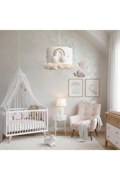 Elizim Home Lighting Makrome Bulut Masalı Çocuk Avize ürün görseli 1