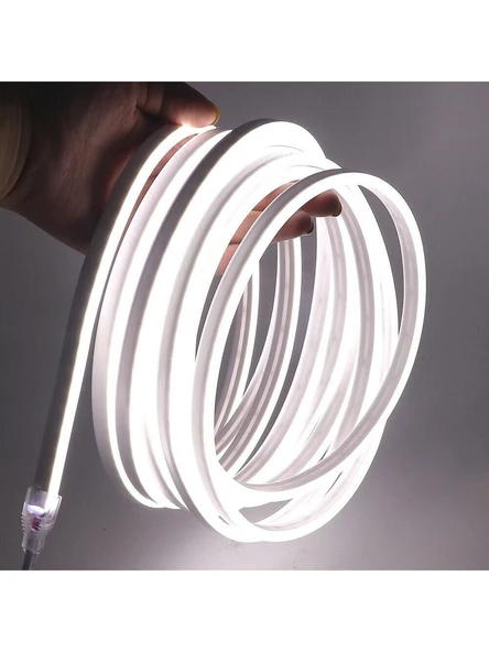 220V Neon LED Hortum 10 Metre 6400K Beyaz Işık 120 LED/m Tak Çalıştır IP65 Su Geçirmez Şerit LED Dış Mekan Aydınlatma ürün görseli 1