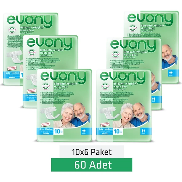 EVONY Yetişkin Hasta Bezi Medıum 60 Adet - Resim 5