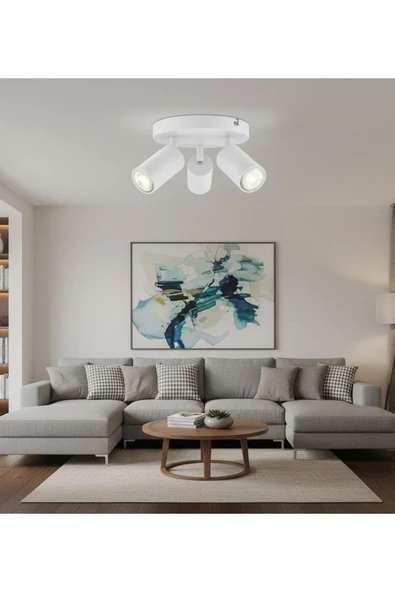 Elizim Home Lighting Mono 3'lü Beyaz Spot Aydınlatma ürün görseli 1