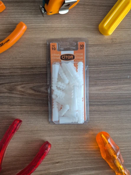 No:10 Plastik Dübel - 30 Adet Duvar Dübeli - Resim 2