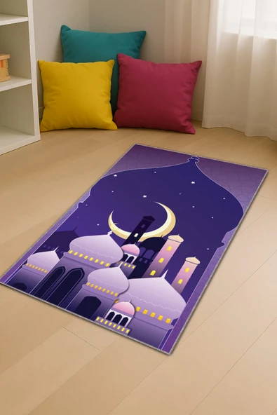 Mor Cami Temalı Unisex Çocuk Seccadesi CS07 ürün görseli 1