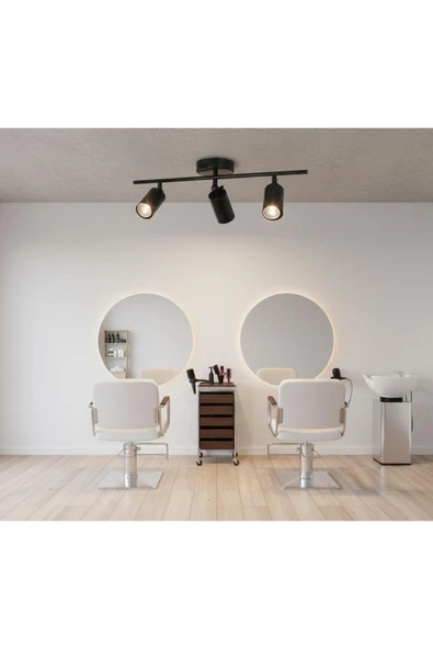 Elizim Home Lighting Lera 3'lü Siyah Spot Aydınlatma ürün görseli 1