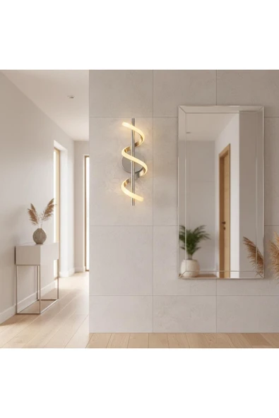 Elizim Home Lighting Burgu Ledli Krom Şarjlı Aplik ürün görseli 1