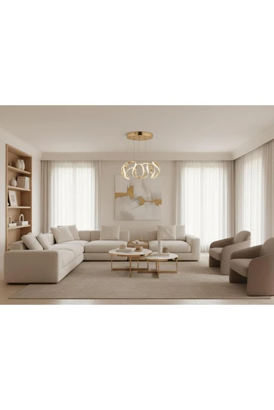 Elizim Home Lighting Dron Topsuz Ledlli Gold Sarkıt Avize ürün görseli 1