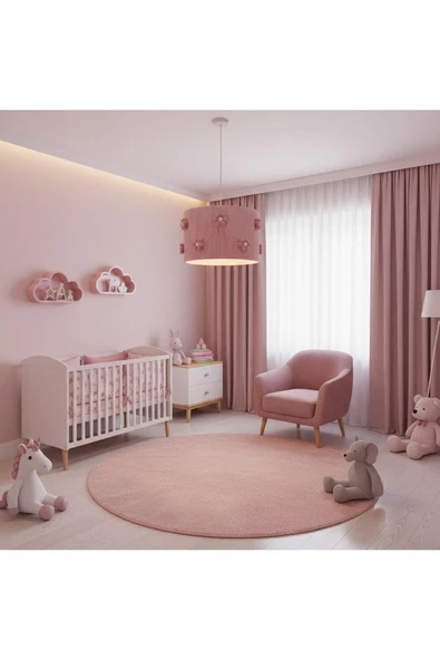 Elizim Home Lighting Makrome Papatya Pudra Sarkıt Çocuk Avize ürün görseli 1