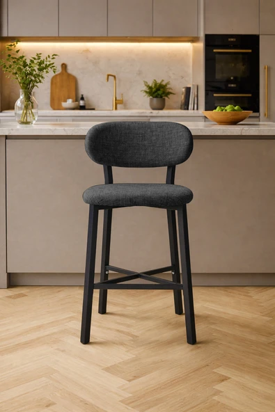 Armens Life Mobilya, Lojistik & Elektronik Ticaret Armens Life Mobilya, Lojistik & Elektronik Ticaret Luna Prime Bar Sandalyesi 65 cm Keten Kumaş Metal Ayaklı Mutfak Ada Sandalyesi ürün görseli 1