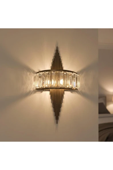 Elizim Home Lighting Taşlı Üçgen Ledli Eskitme Pilli Aplik ürün görseli 1
