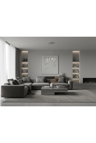 Elizim Home Lighting Dron Topsuz Ledlli Krom Sarkıt Avize - Resim 5