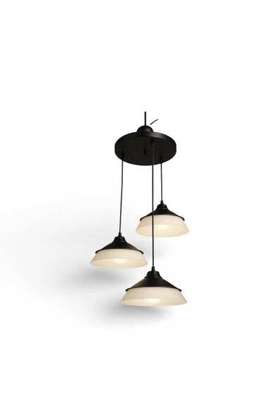 Elizim Home Lighting Şapkalı Sarkıt Siyah Avize - Resim 2