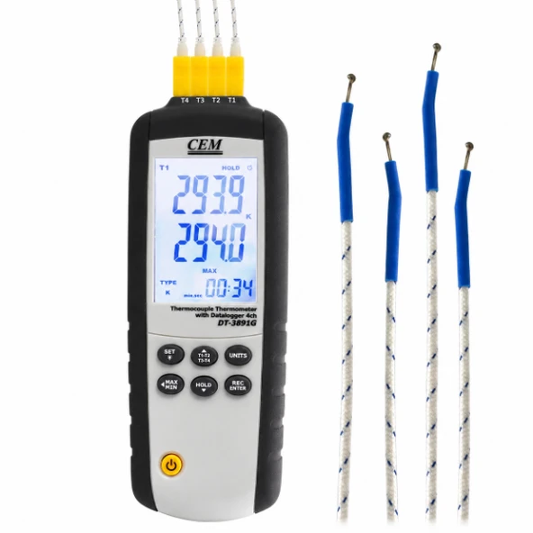 Cem DT-3891G Sıcaklık Kayıt Cihazı 4 Kanallı Datalogger ürün görseli 1